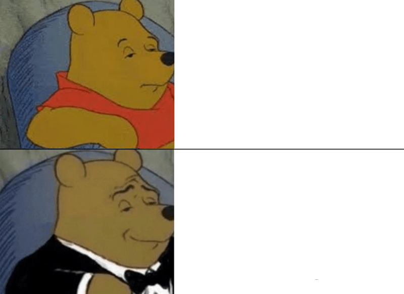 Tuxedo Winnie The Pooh meme about Bowlcut
